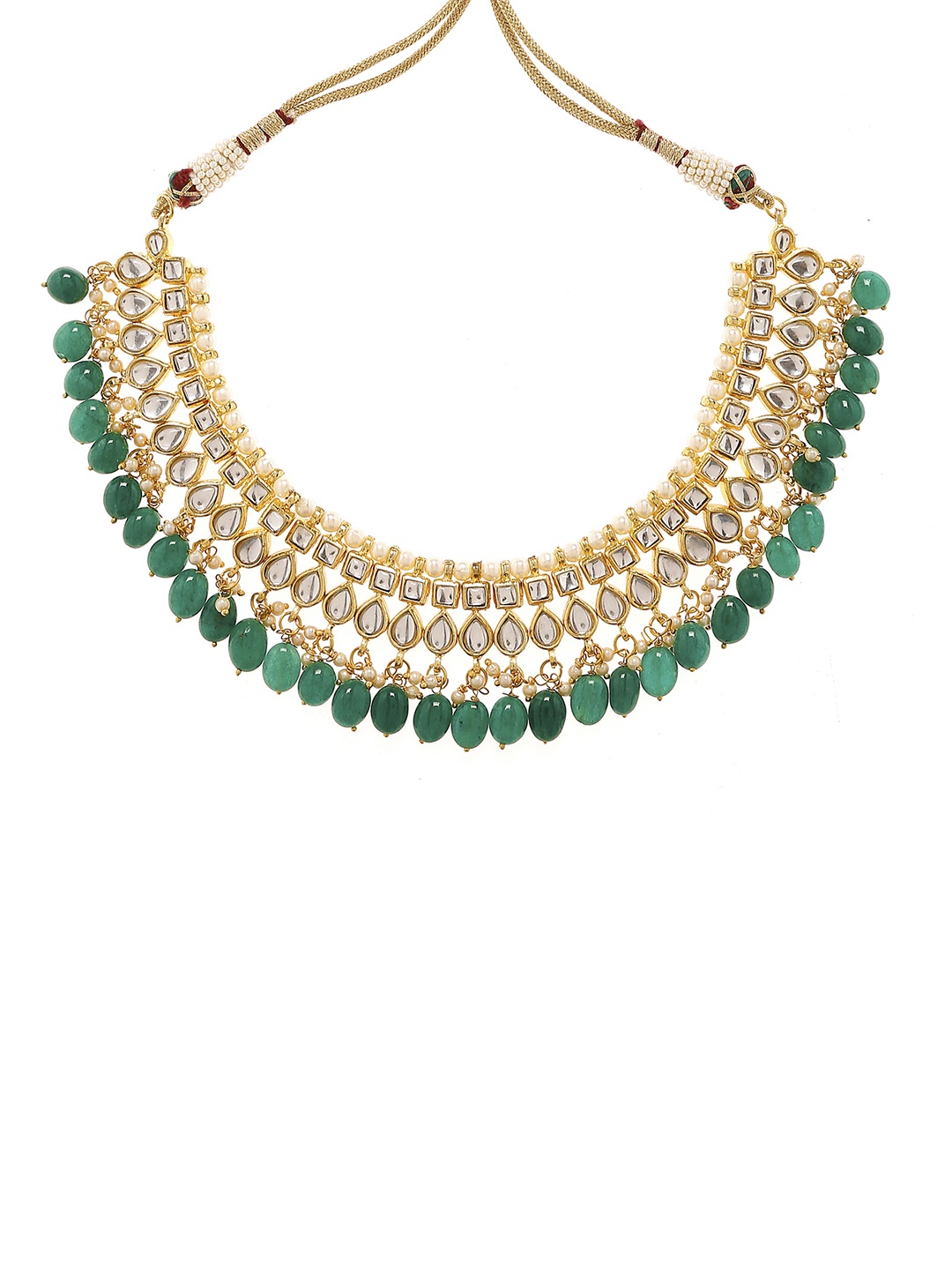 Bamboo Tree Jewels Gold-Toned & Green Jewellery Set