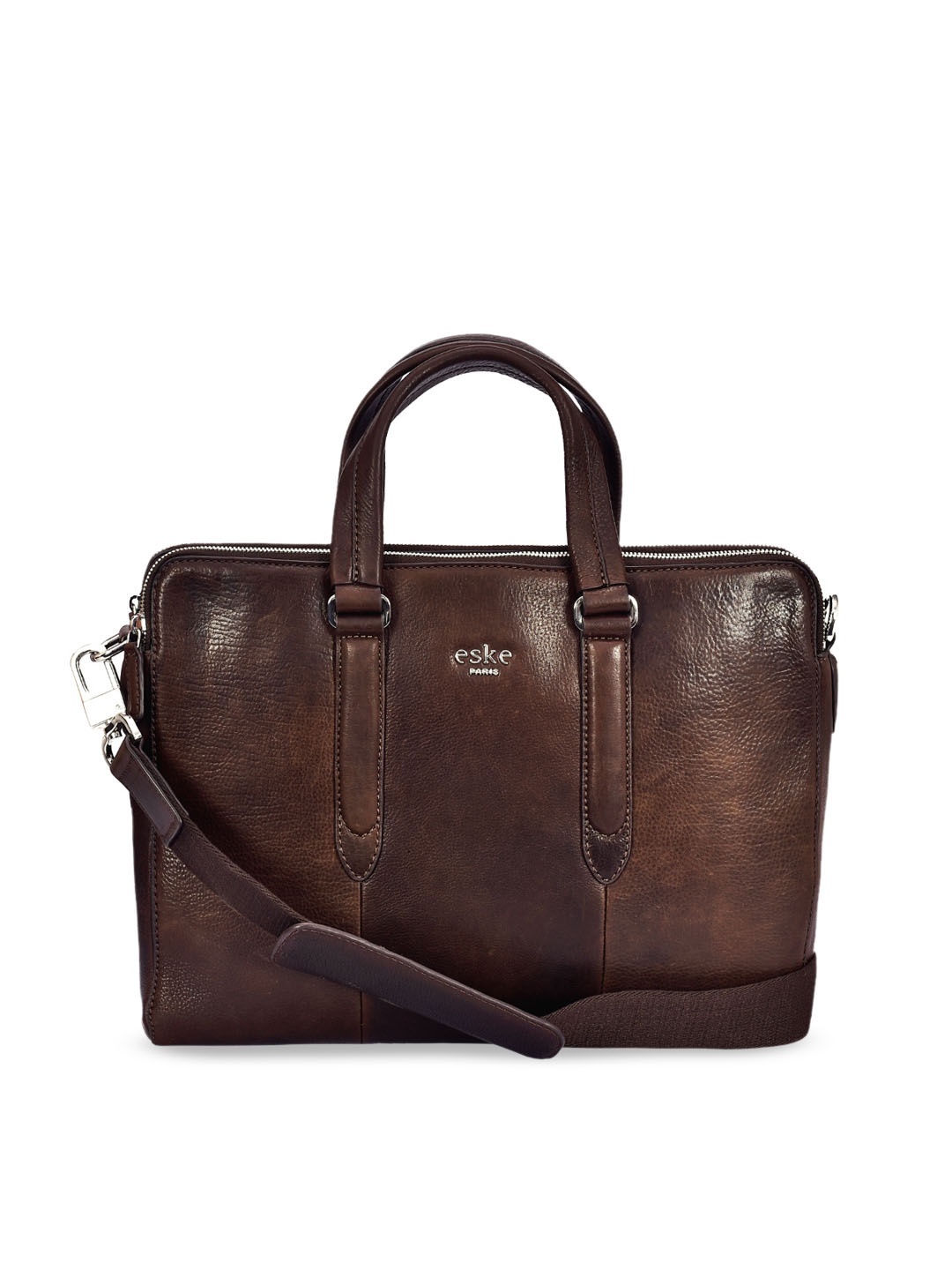 

Eske Men Brown Solid Beuth Leather Laptop Bag