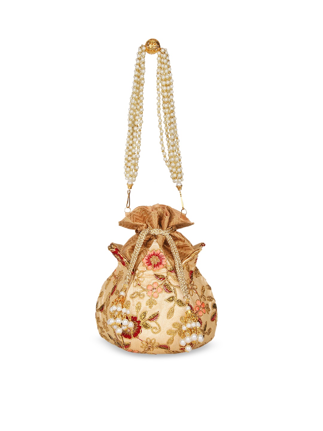 Anekaant Gold-Toned Embellished Potli Clutch