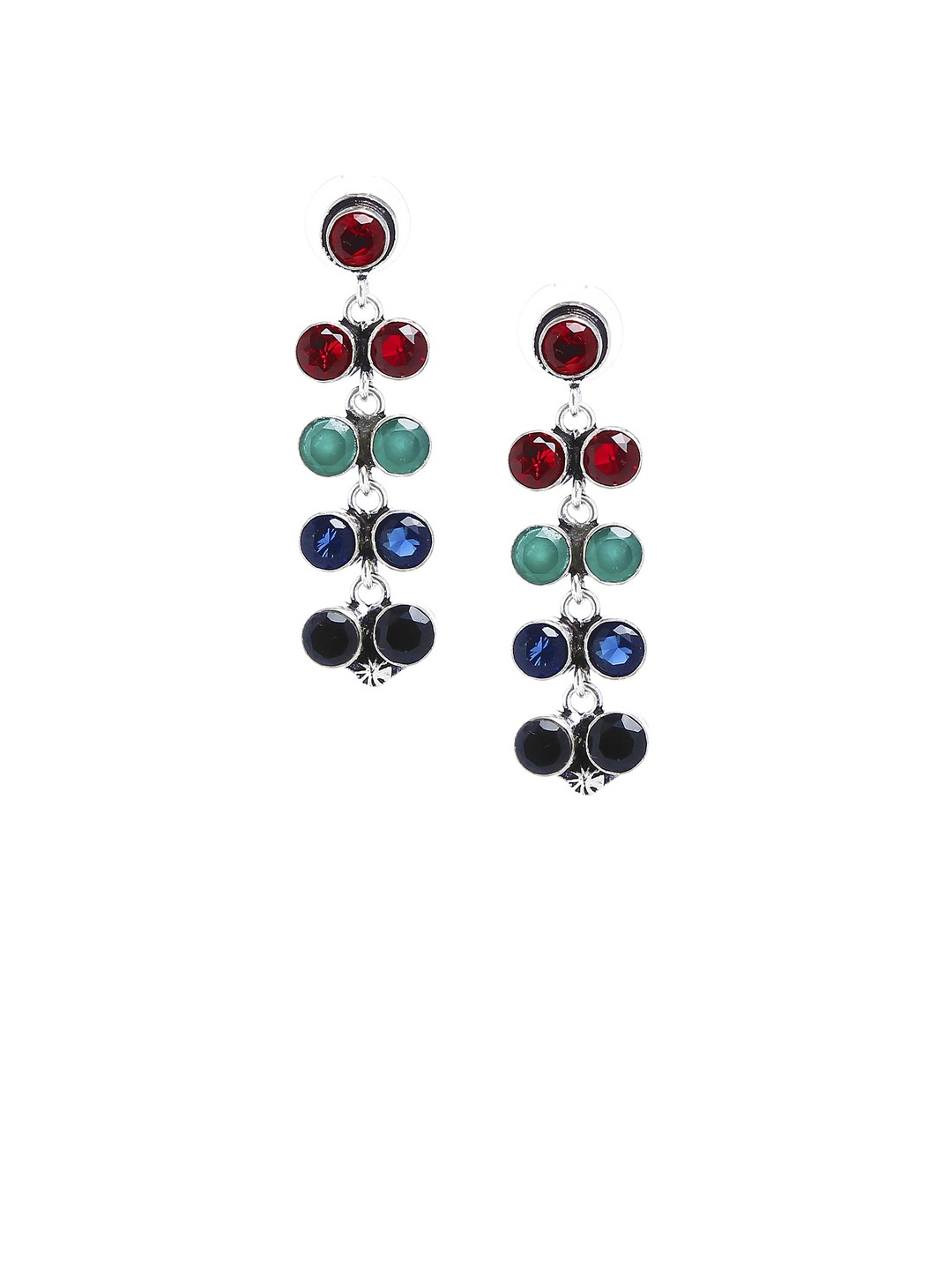 

Bamboo Tree Jewels Multicoloured Handcrafted Dome Shaped Drop Earrings, Multi