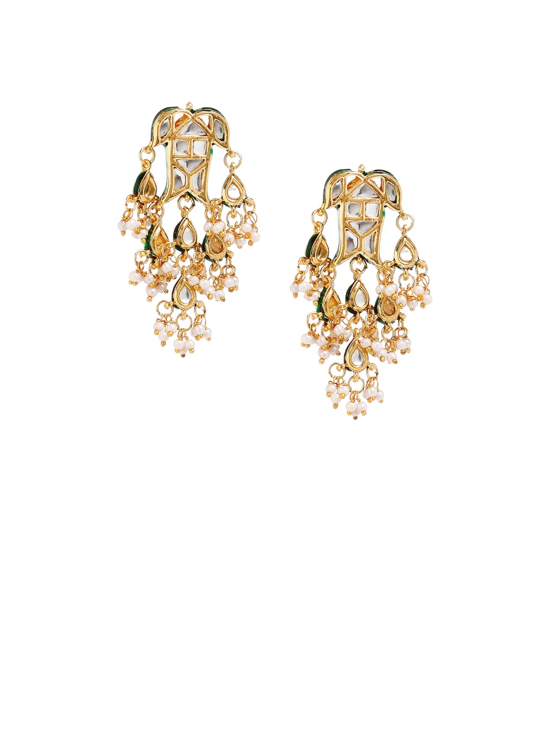 

Bamboo Tree Jewels Gold-Toned Handcrafted Classic Drop Earrings