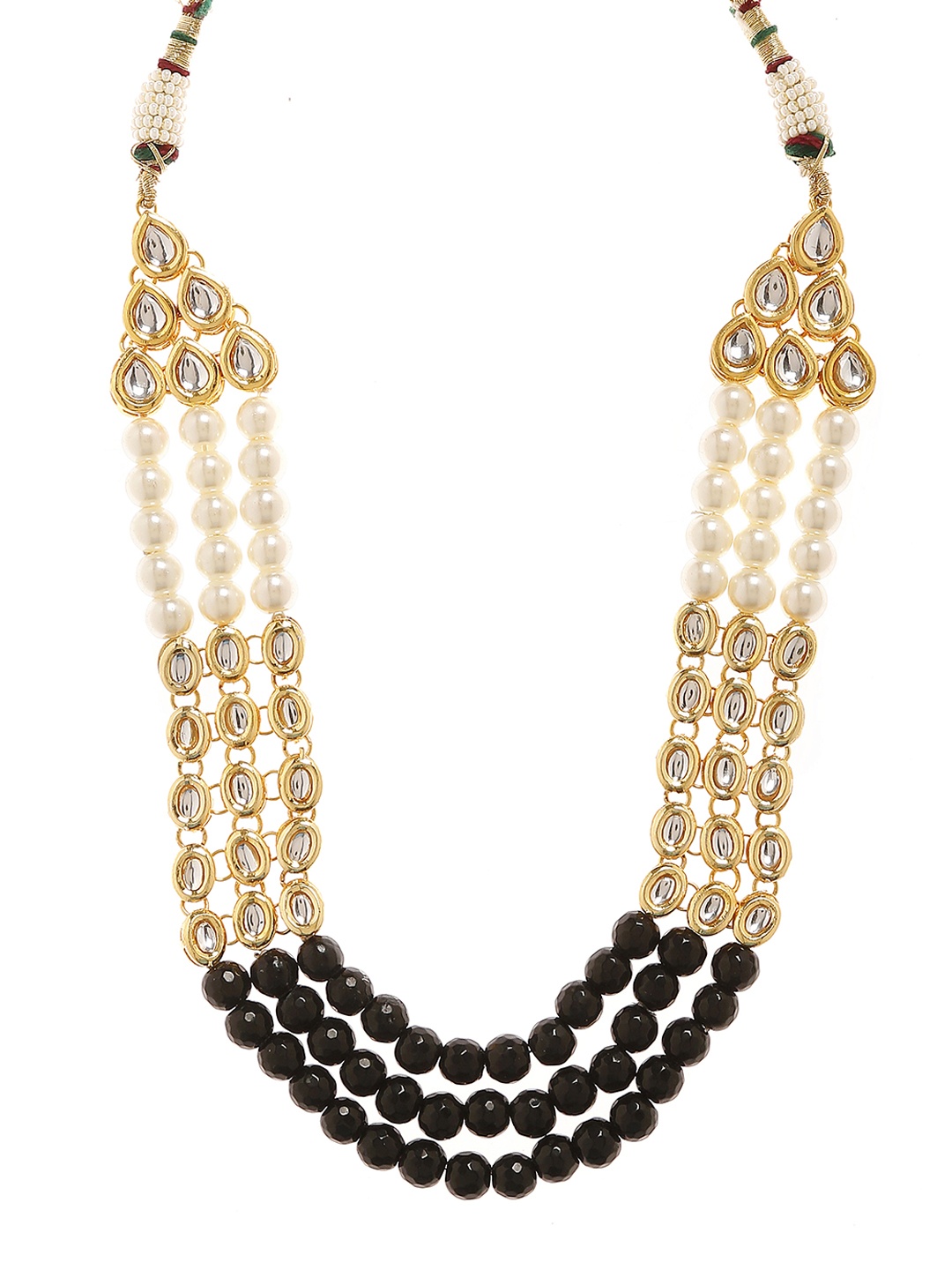 

Bamboo Tree Jewels Gold-Toned & Black Studded Jewellery Set