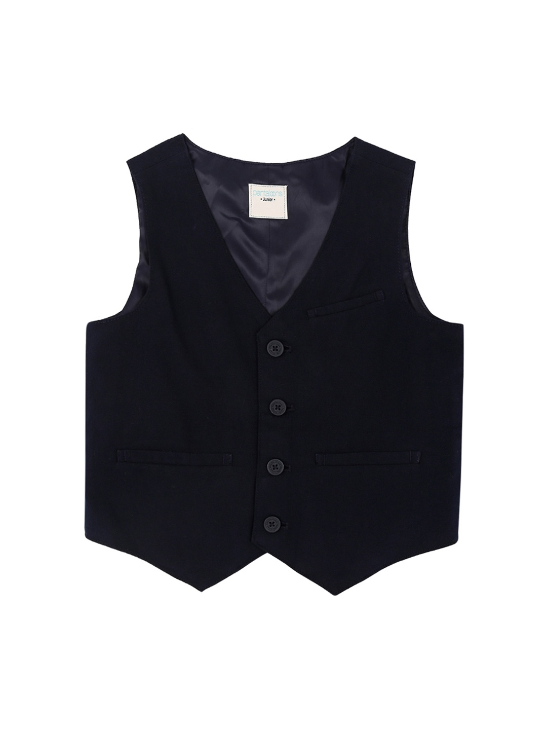 

Pantaloons Junior Boys Navy Blue Solid Waistcoat