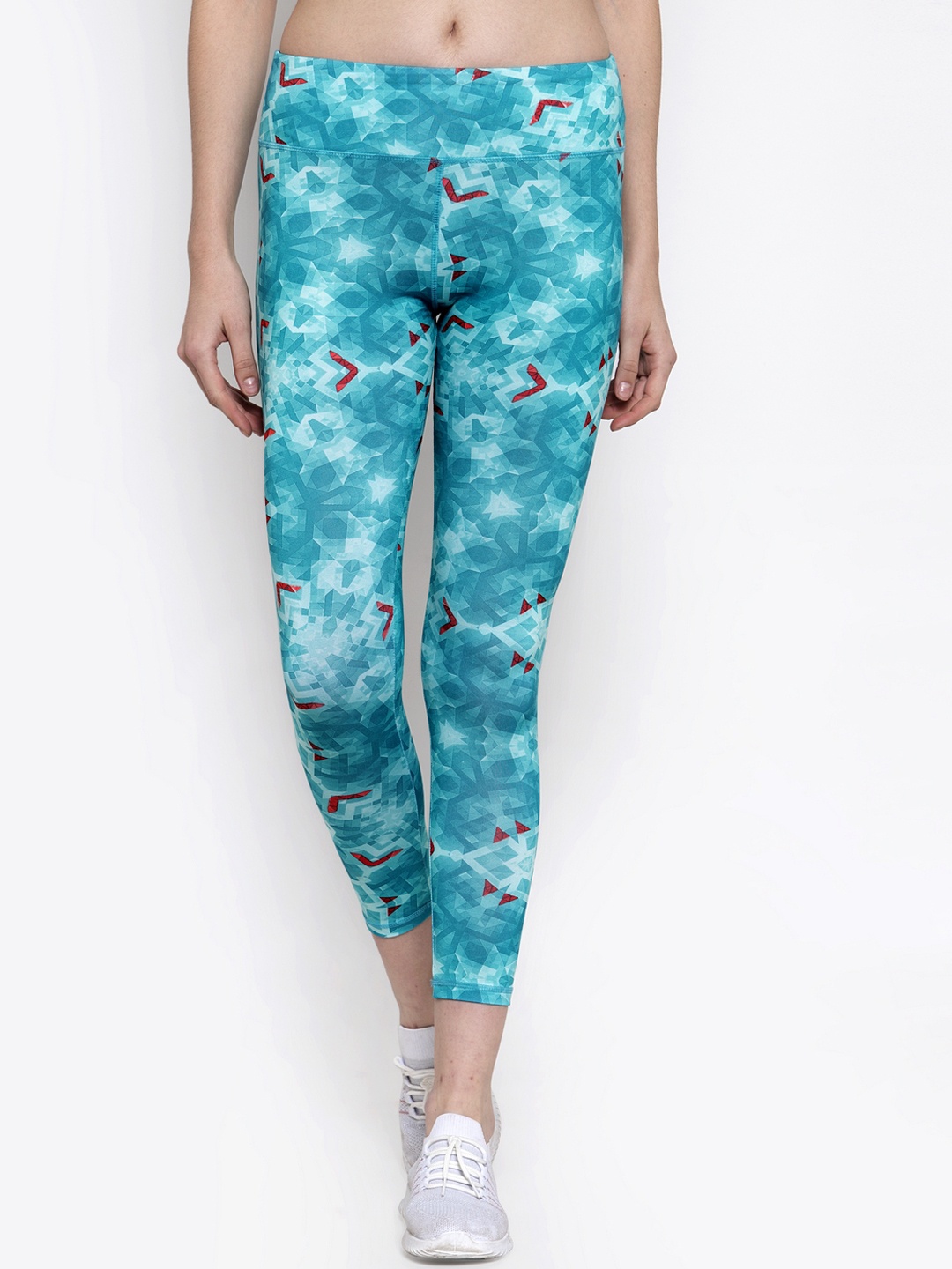 

Boston Club Women Sea Green & Red Printed Tights