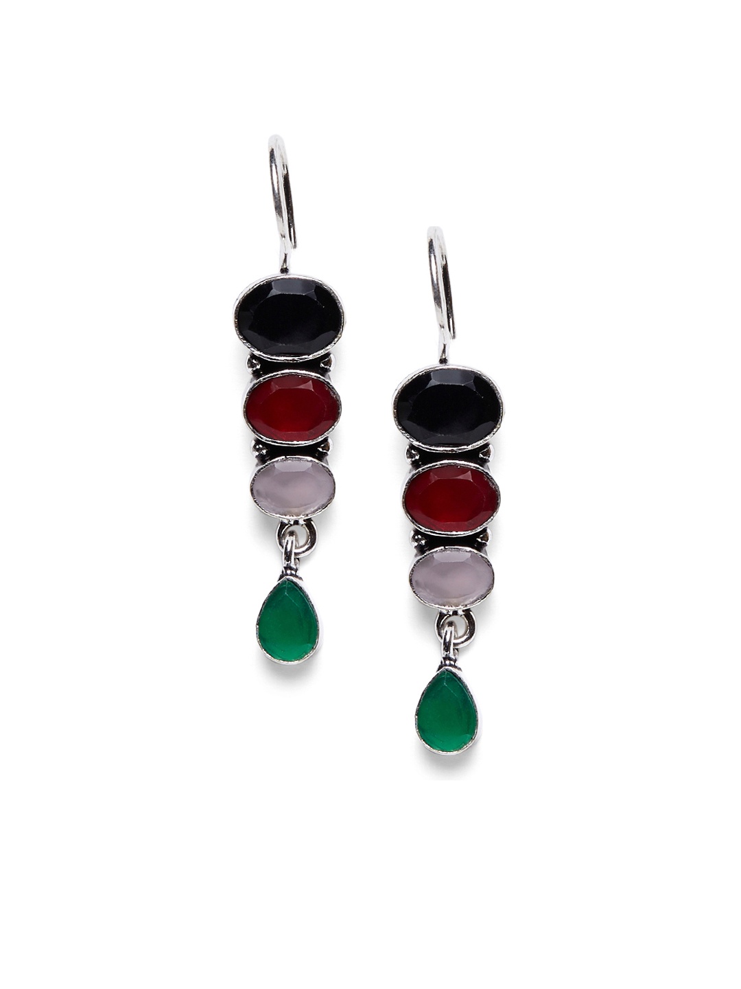 

Bamboo Tree Jewels Multicoloured Geometric Drop Earrings, Multi