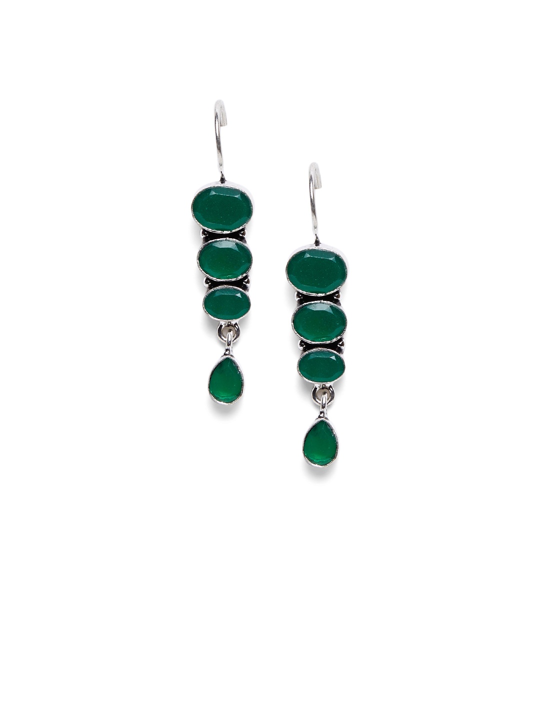 

Bamboo Tree Jewels Green Geometric Drop Earrings