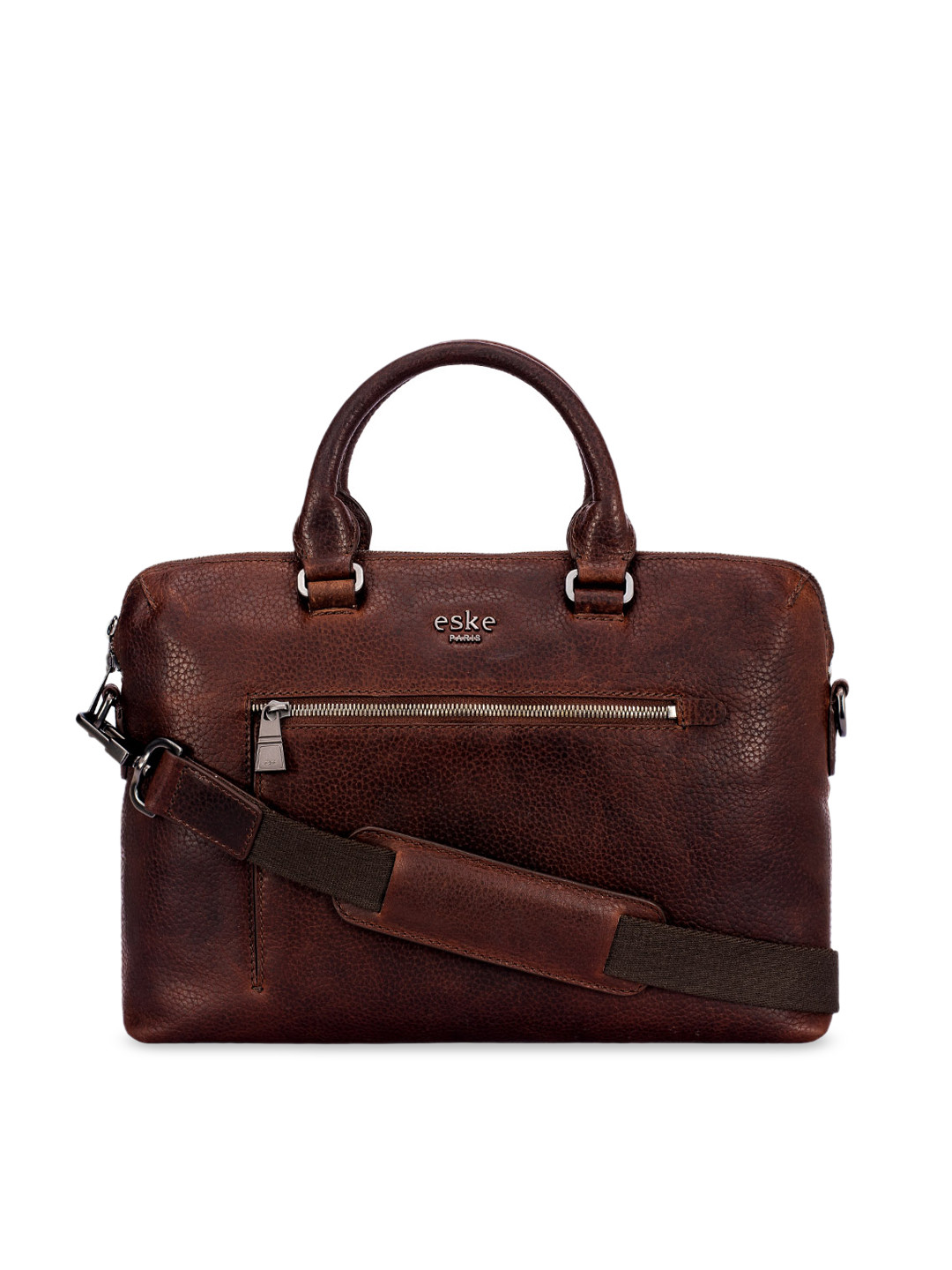 

Eske Men Brown Solid Priam Leather Laptop Bag