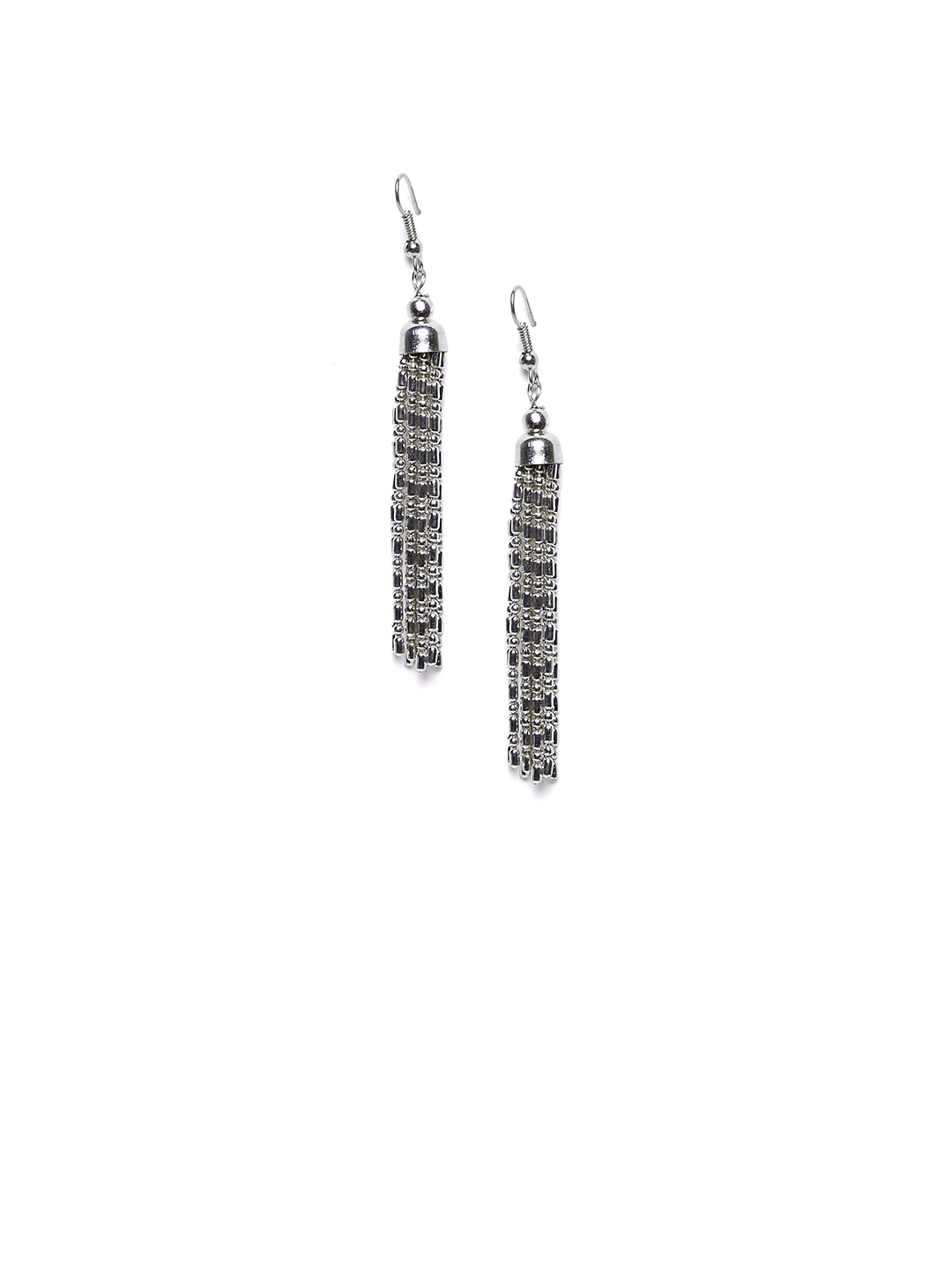 

Bamboo Tree Jewels Silver-Toned Handcrafted Contemporary Drop Earrings