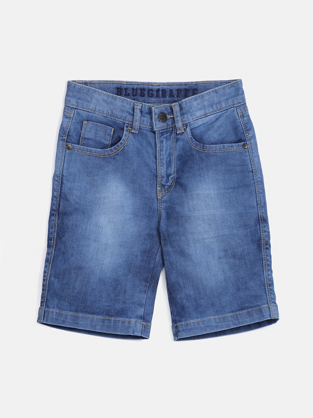 

Blue Giraffe Boys Blue Washed Regular Fit Denim Shorts
