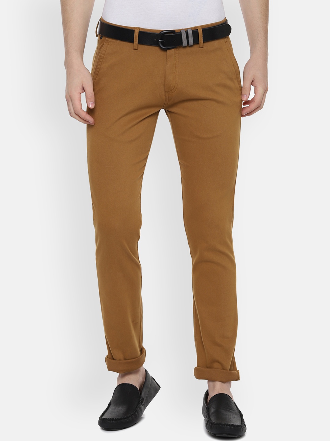 

Allen Solly Men Brown Slim Fit Solid Regular Trousers