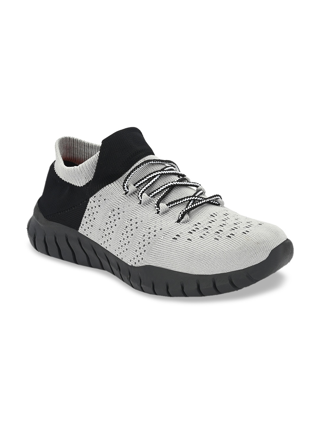 

MENGLER Men Grey Textile Walking Shoes