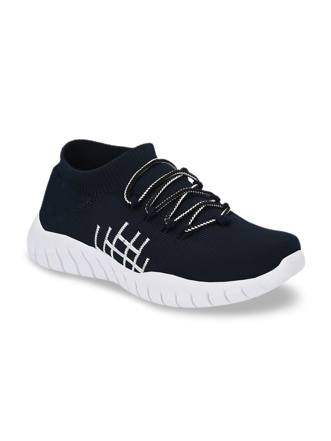 

MENGLER Men Navy Blue Textile Walking Shoes