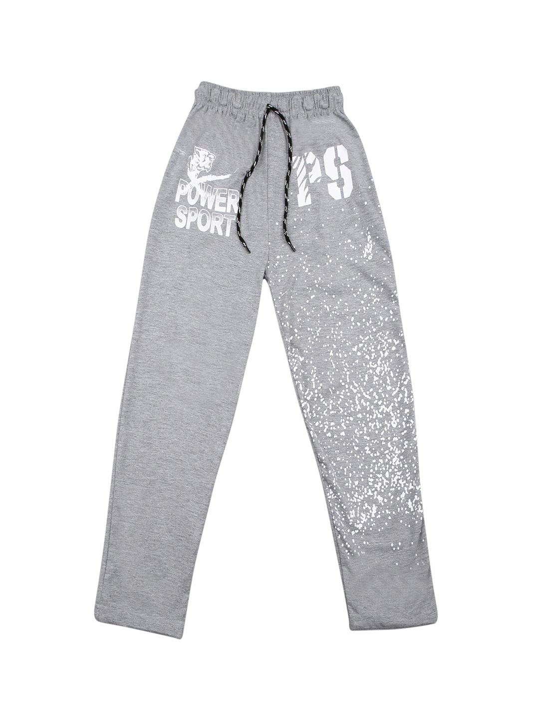 SWEET ANGEL Boys Grey & White Printed Straight-Fit Track Pants