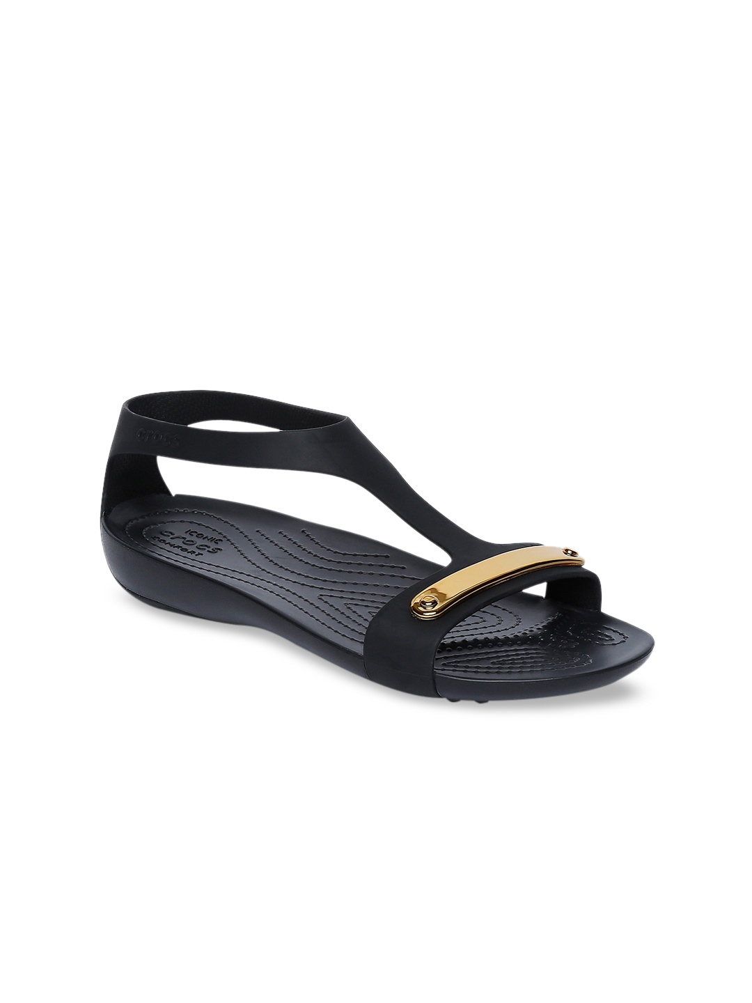 

Crocs Serena Women Black Solid T-Strap Flats