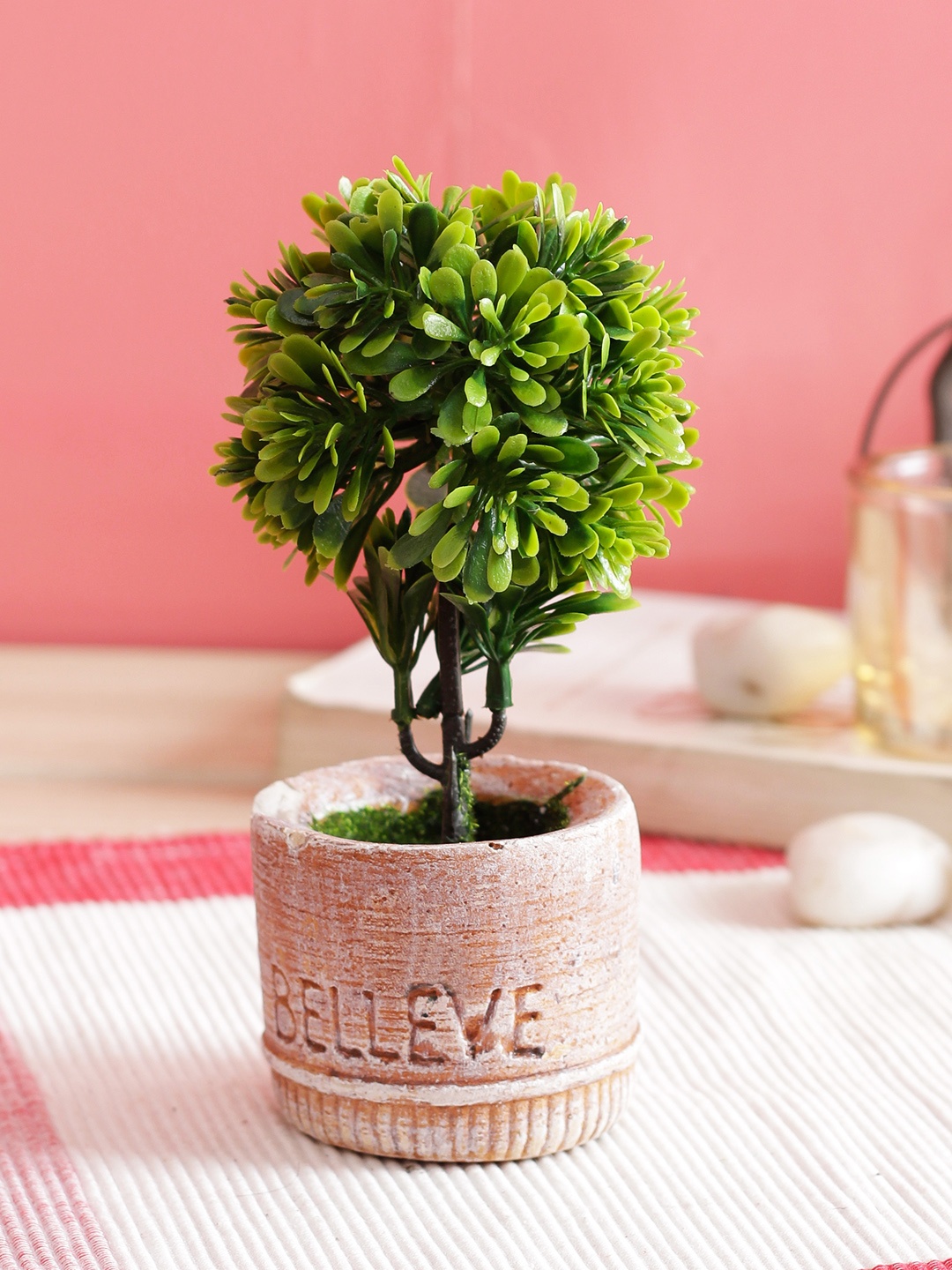 

PolliNation Green Set of 2 Artificial Bonsai With Pot