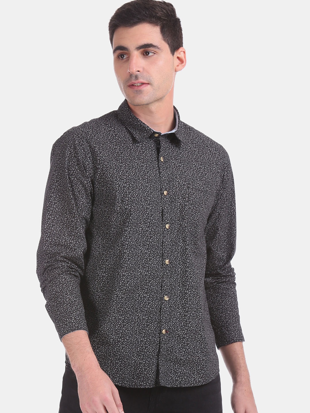 

Ruggers Men Black Regular Fit Printed Casual Shirt
