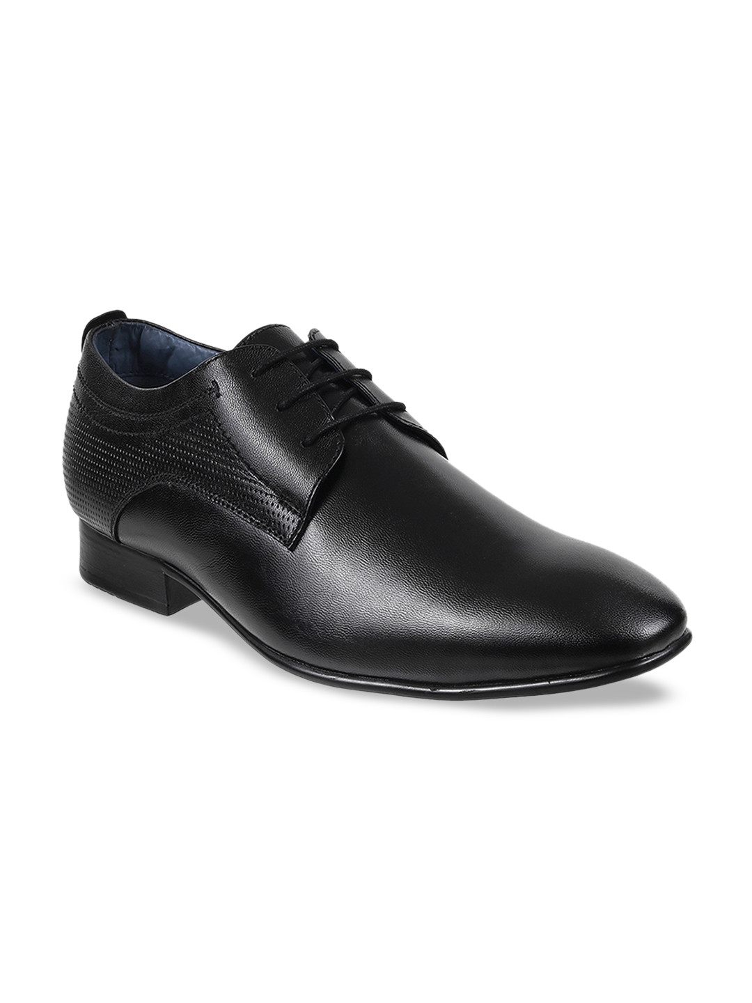 

Mochi Men Black Solid Leather Formal Derbys