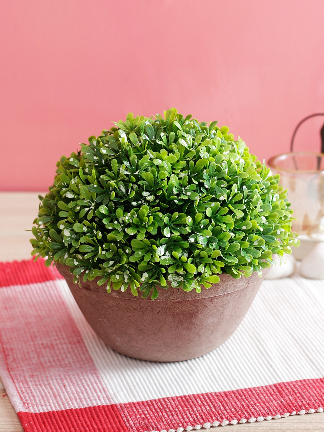 PolliNation Green Artificial Topiary Bonsai With Pot
