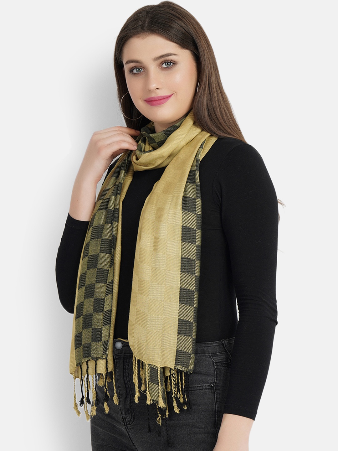 

Aditi Wasan Women Beige & Grey Woven Design Stole
