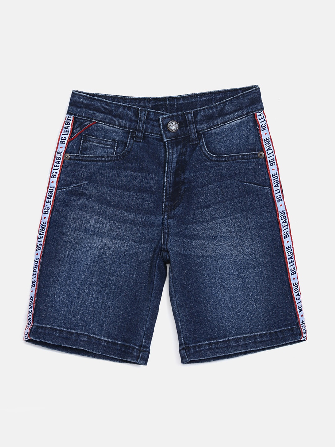 

Blue Giraffe Boys Blue Washed Regular Fit Denim Shorts