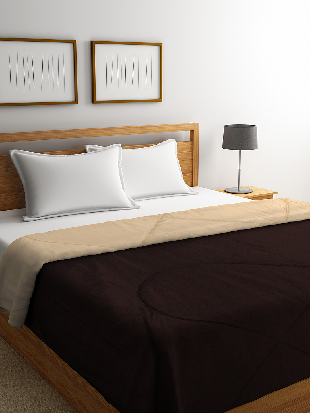 

ROMEE Beige Solid AC Room 210 GSM Double Bed Reversible Comforter