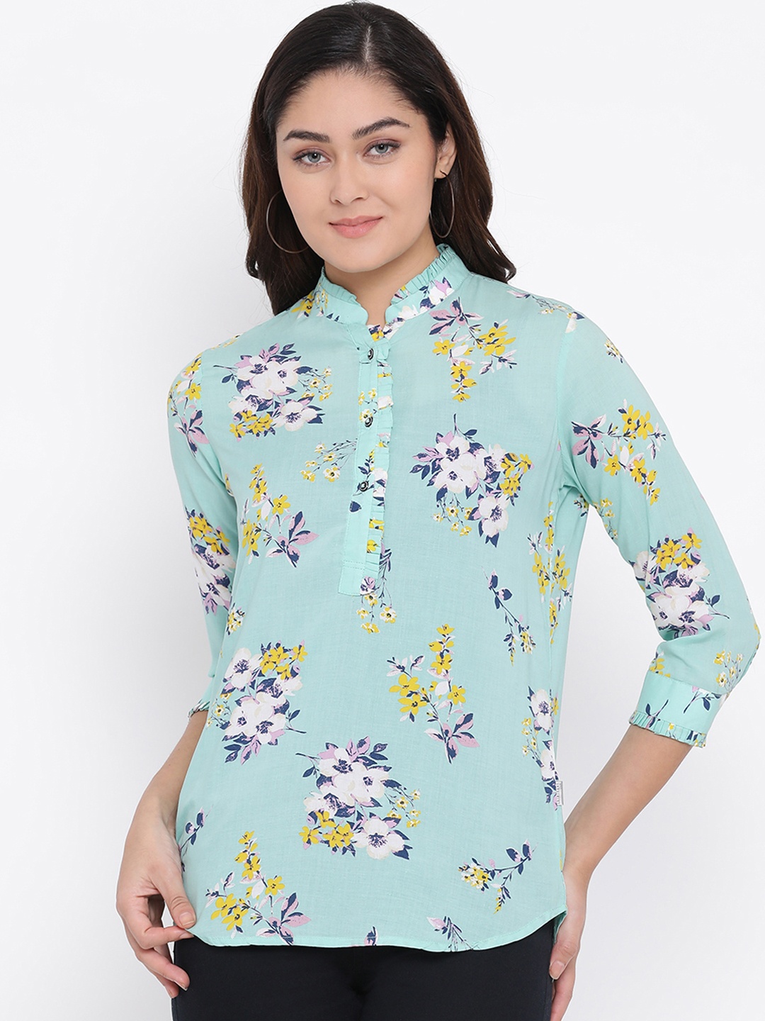 Crimsoune Club Women Green Printed Top