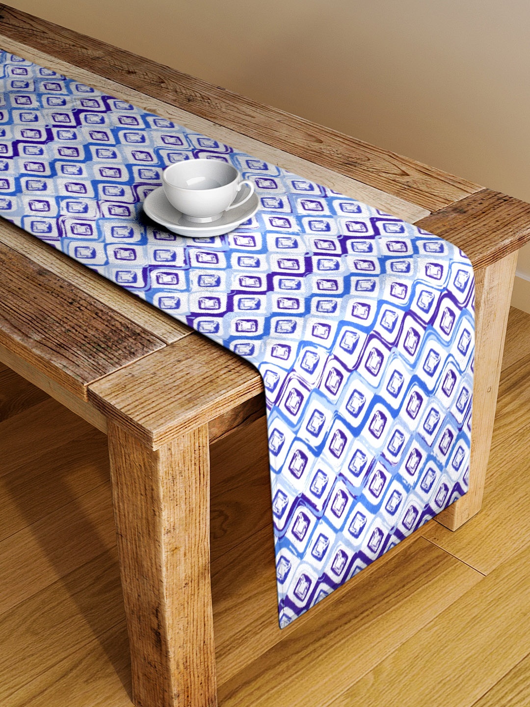

Alina decor White & Purple Digital Printed Table Runner
