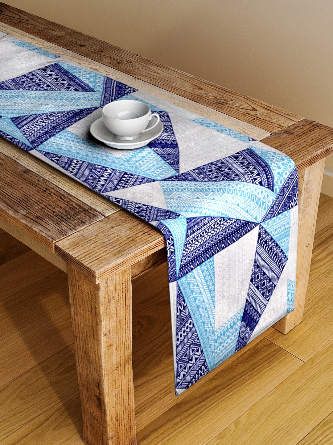 

Alina decor Blue Digital Printed Table Runner