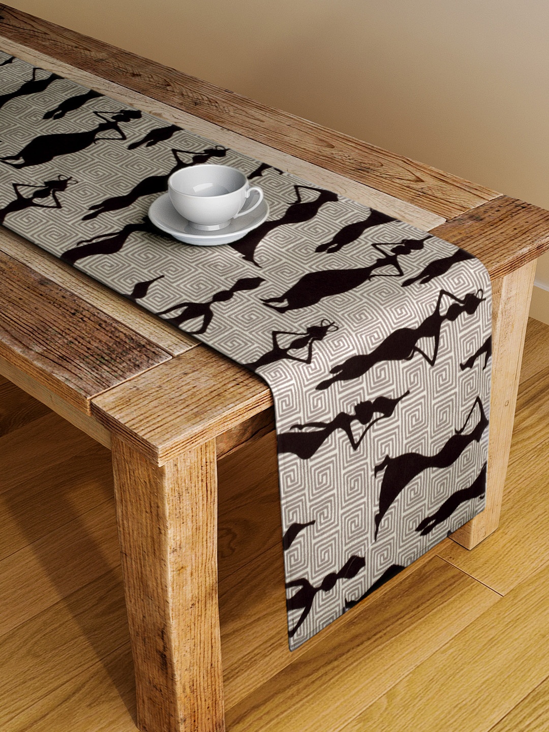 

Alina decor Brown & Black Digital Printed Table Runner
