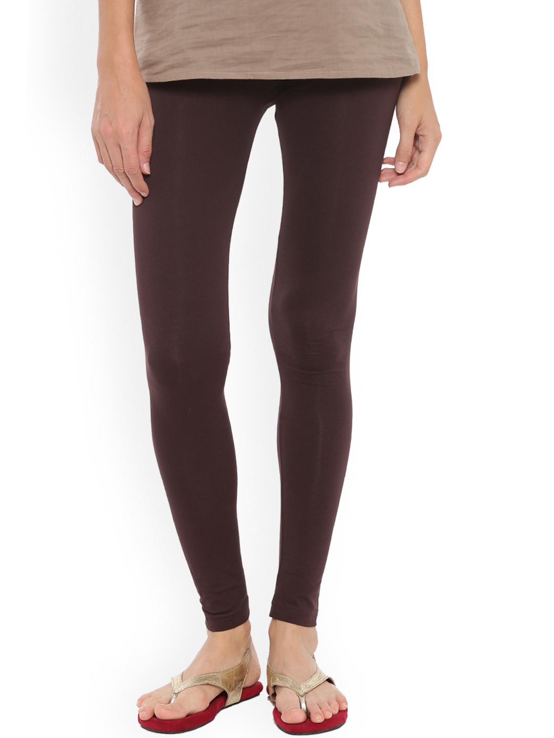 

De Moza Women Brown Solid Ankle-Length Leggings