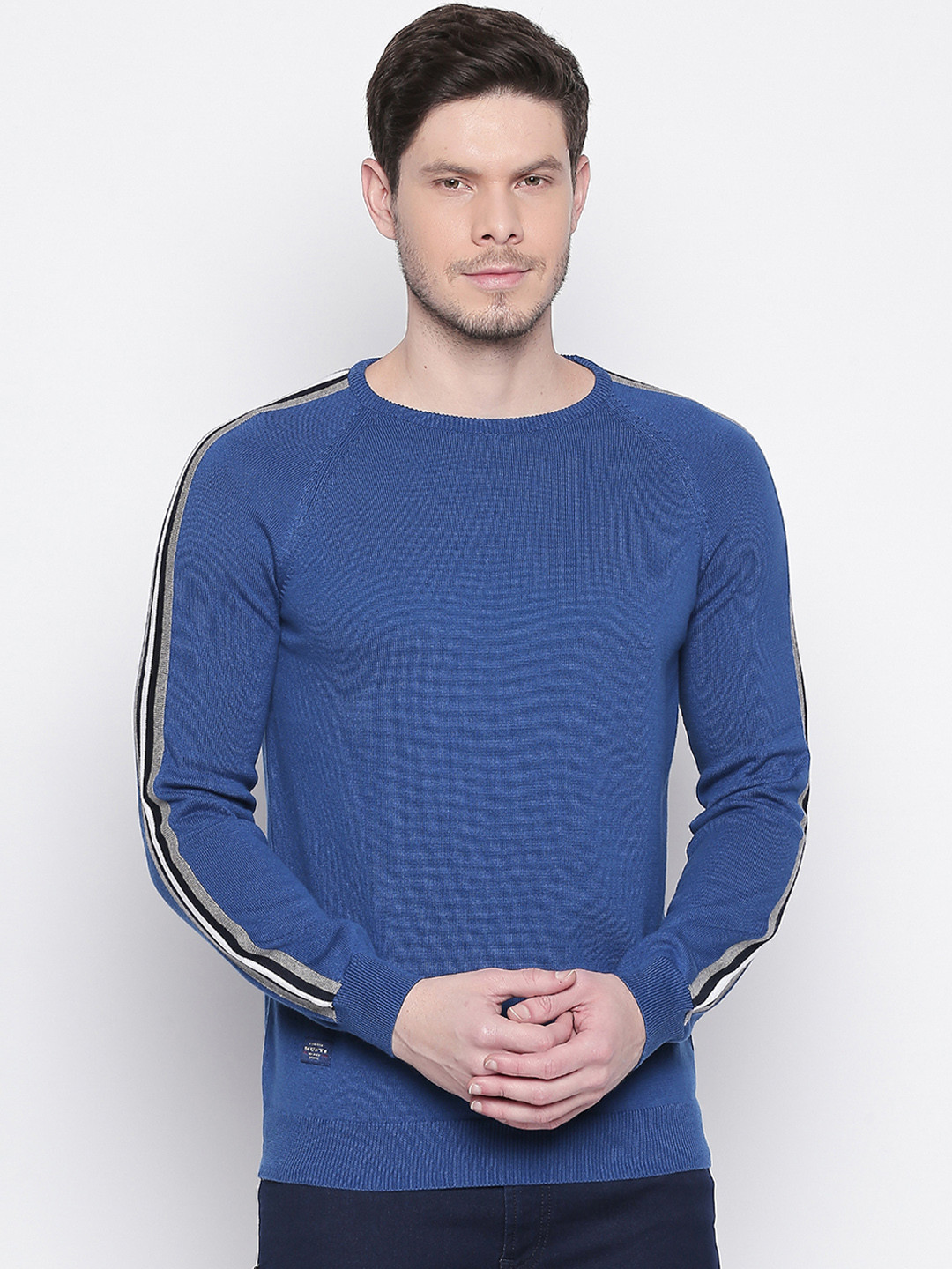 

Mufti Men Blue Solid Sweatshirt