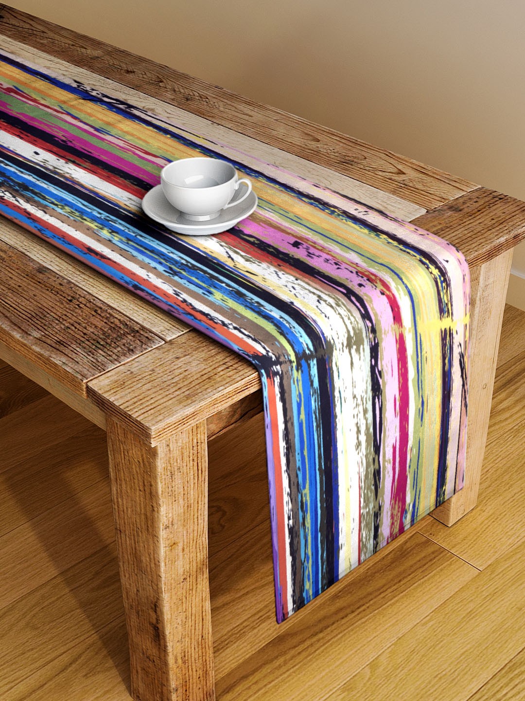 

Alina decor Yellow & White Digital Printed Table Runner