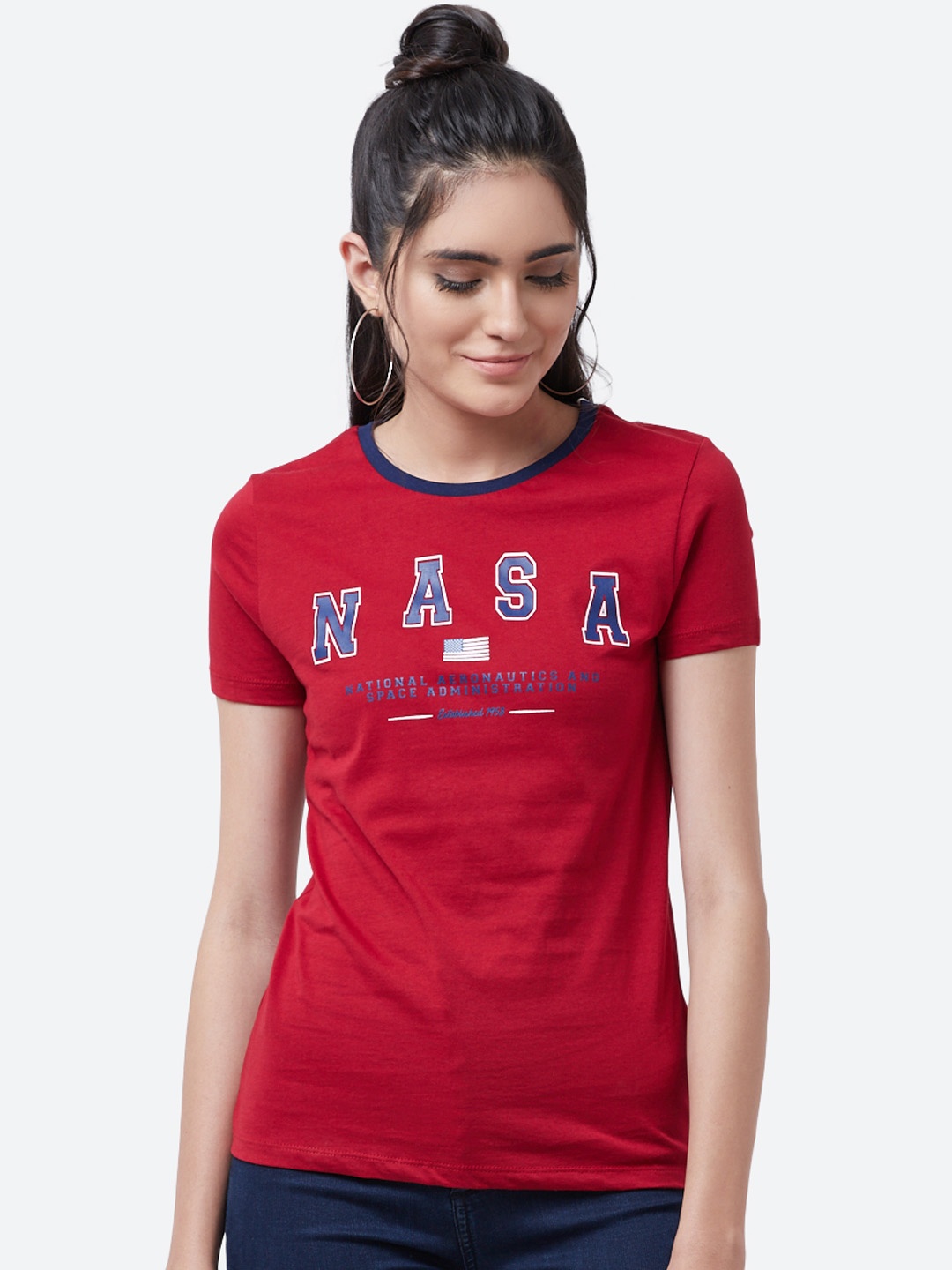 

Free Authority Women Red Nasa Printed T-shirt