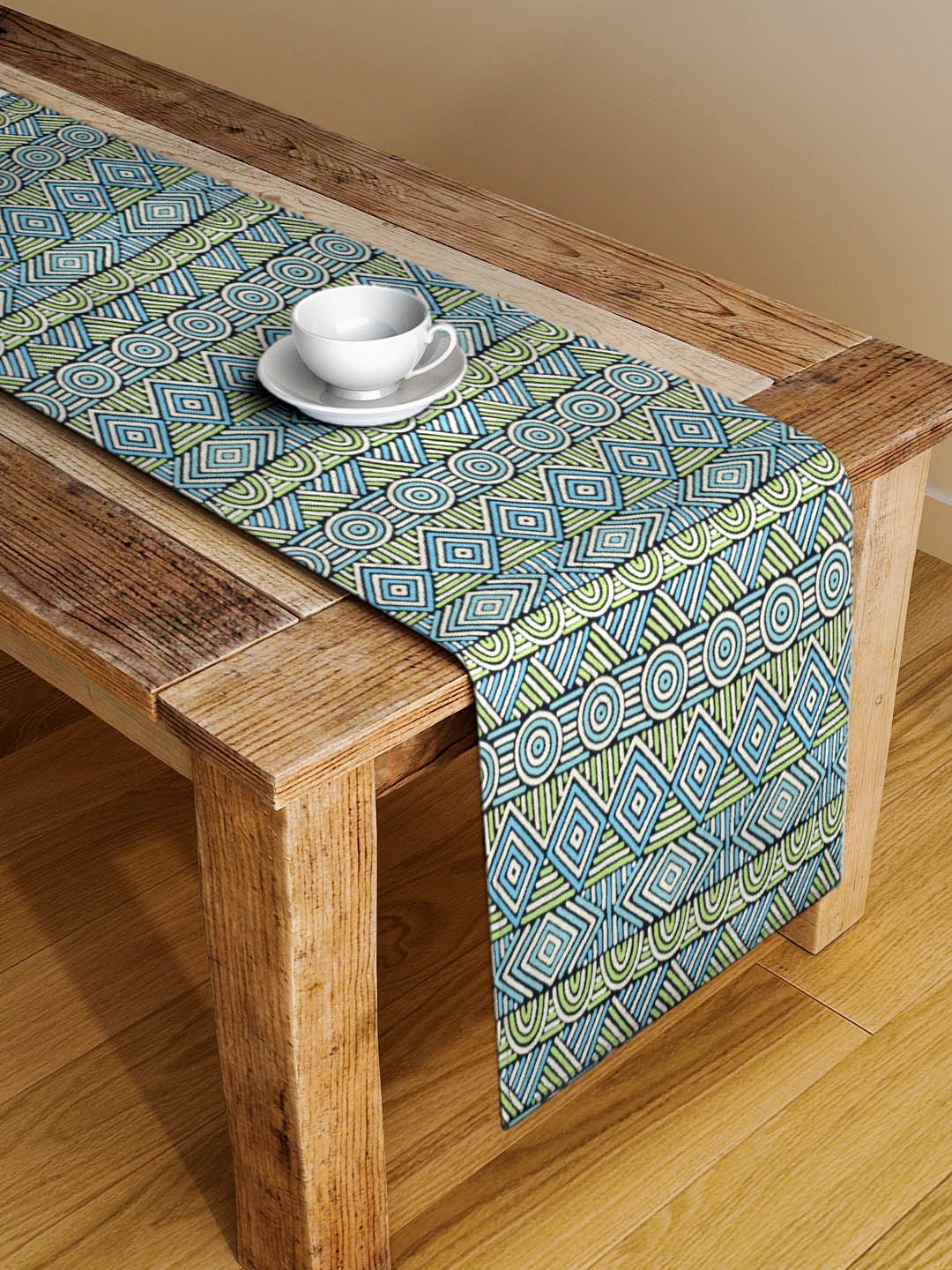 

Alina decor Green & Blue Digital Printed Table Runner