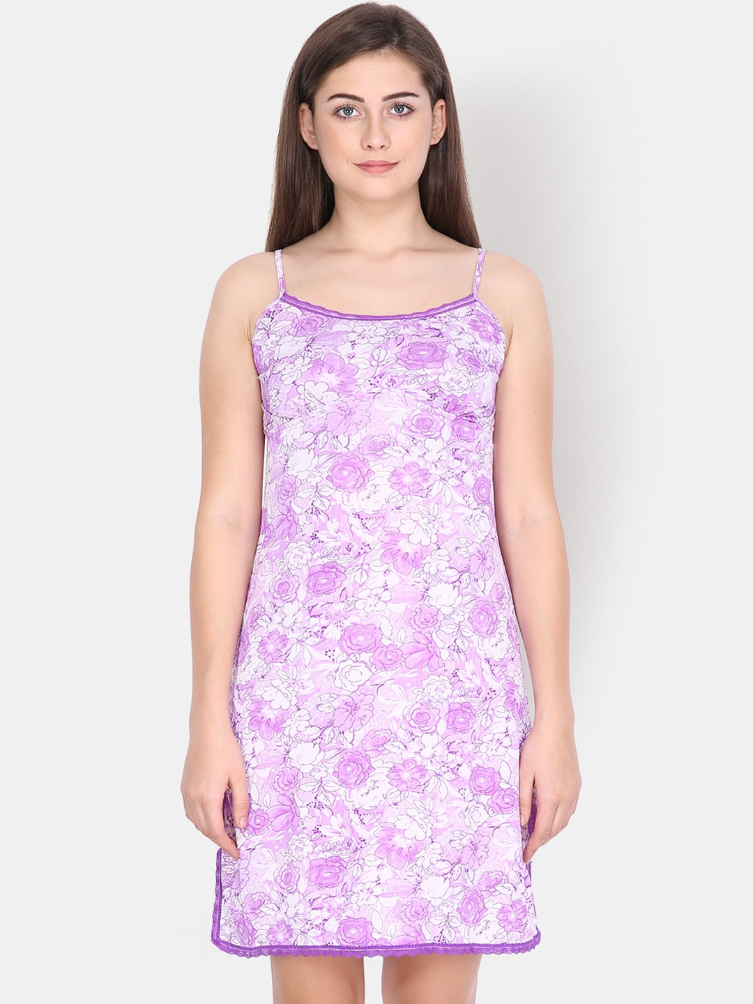 

Klamotten Purple & White Printed Nightdress DB9P26