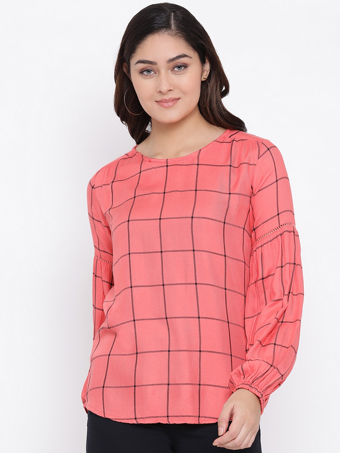 

Crimsoune Club Women Pink Checked Top