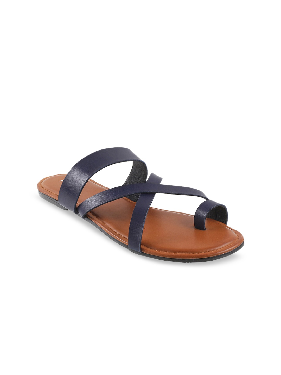 

Mochi Women Blue Solid One Toe Flats