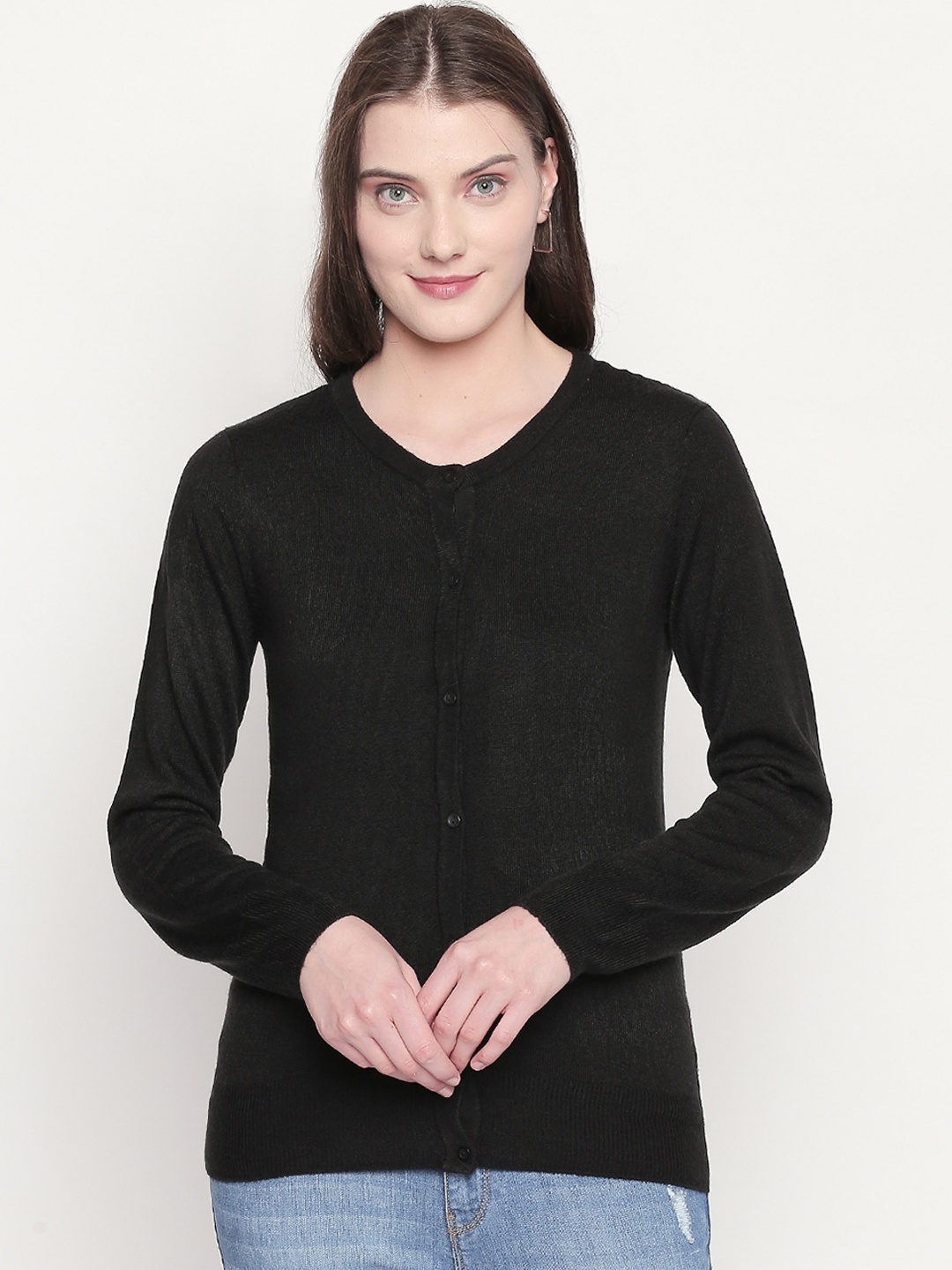 

Honey by Pantaloons Women Grey Melange Solid Cardigan Sweater