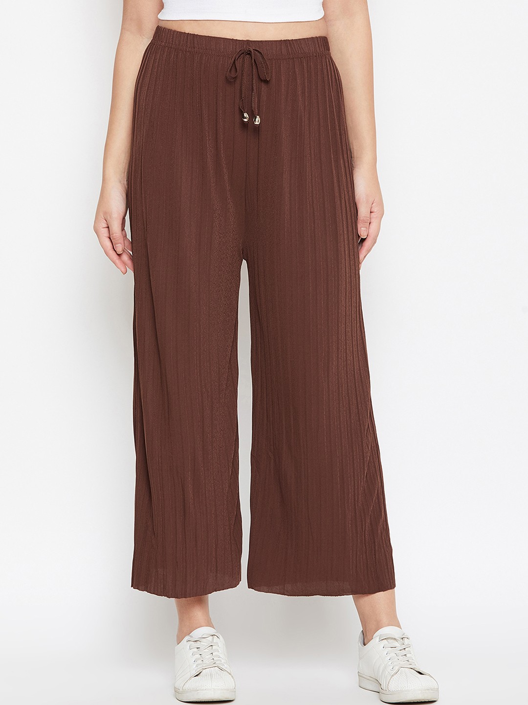 

Camey Women Coffee Brown Solid Straight Palazzos