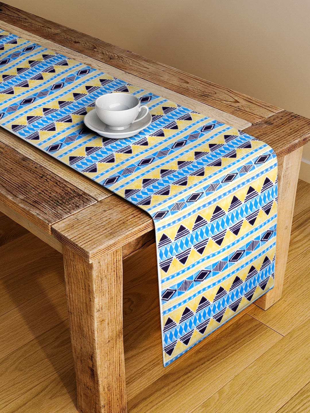 

Alina decor Yellow & Blue Digital Printed Table Runner