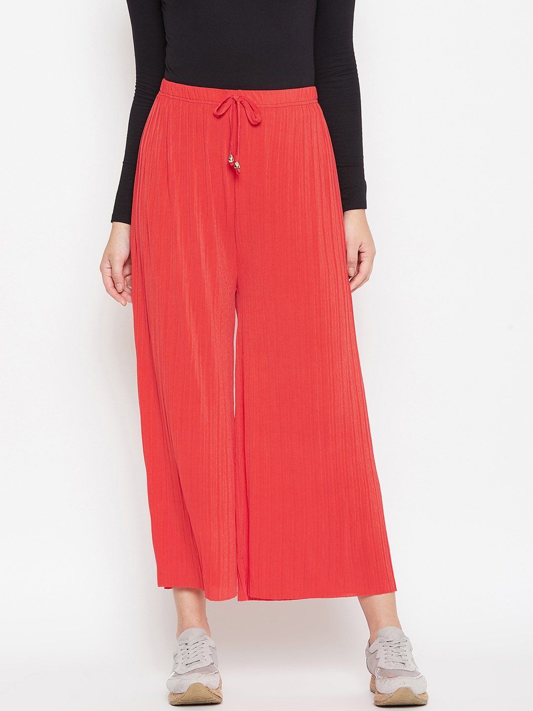 

Camey Women Red Solid Straight Palazzos