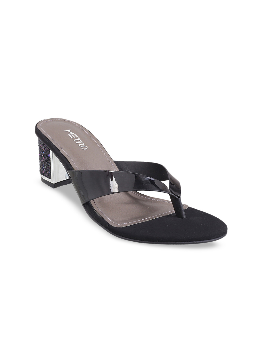 

Metro Women Black Solid Embellished Heels