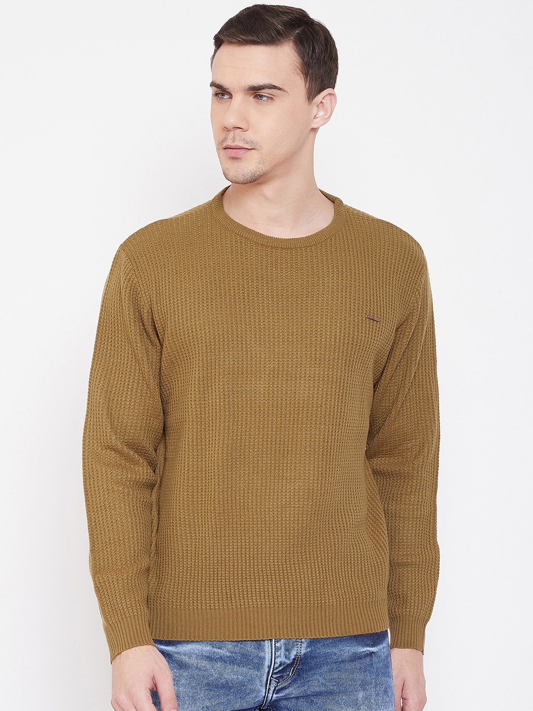 

Duke Men Brown Solid Pullover
