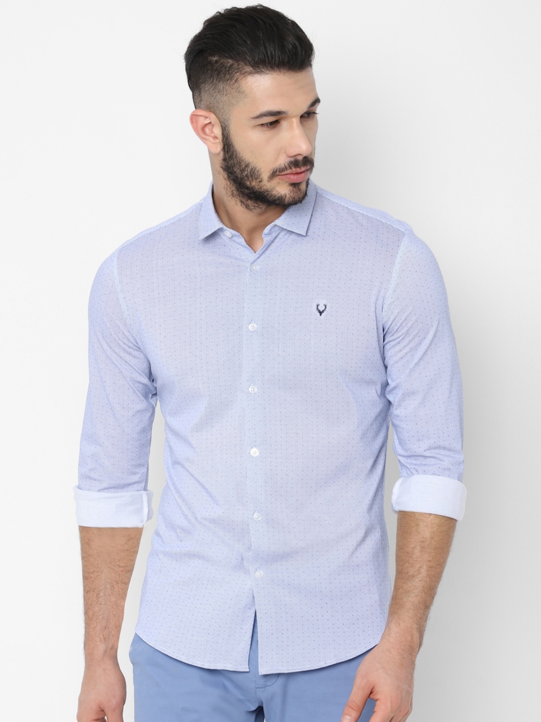 

Allen Solly Men Blue Slim Fit Striped Casual Shirt