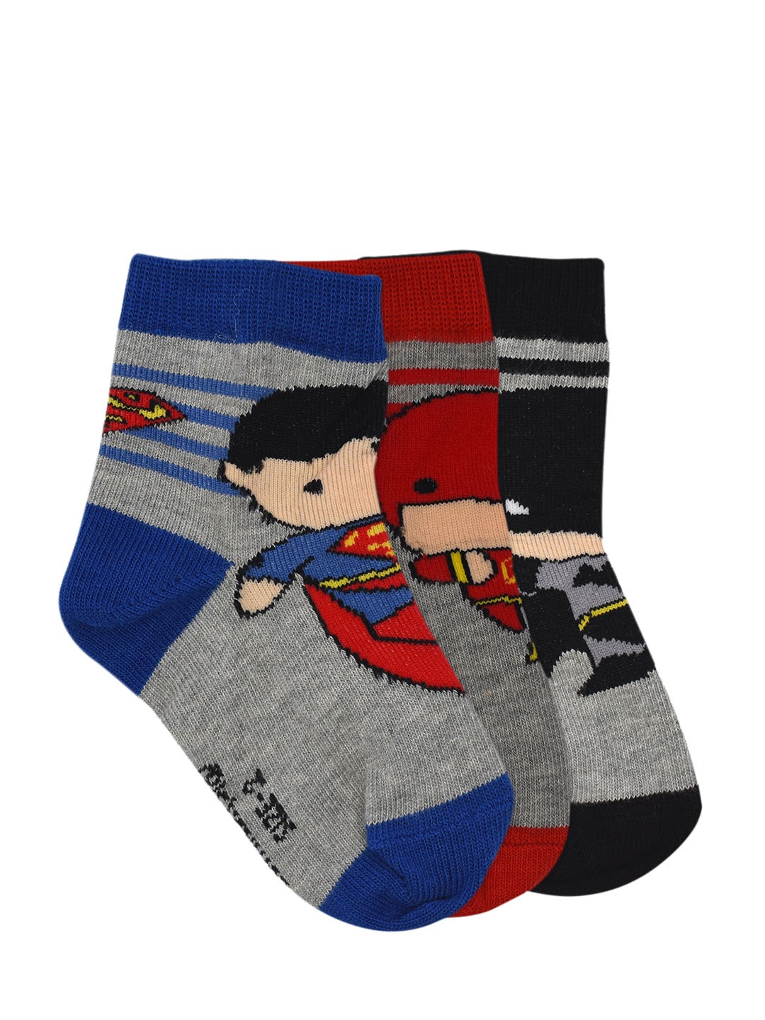 

Justice League Kids Pack of 3 Assorted DC Superheroes Patterned Above Ankle-Length Socks