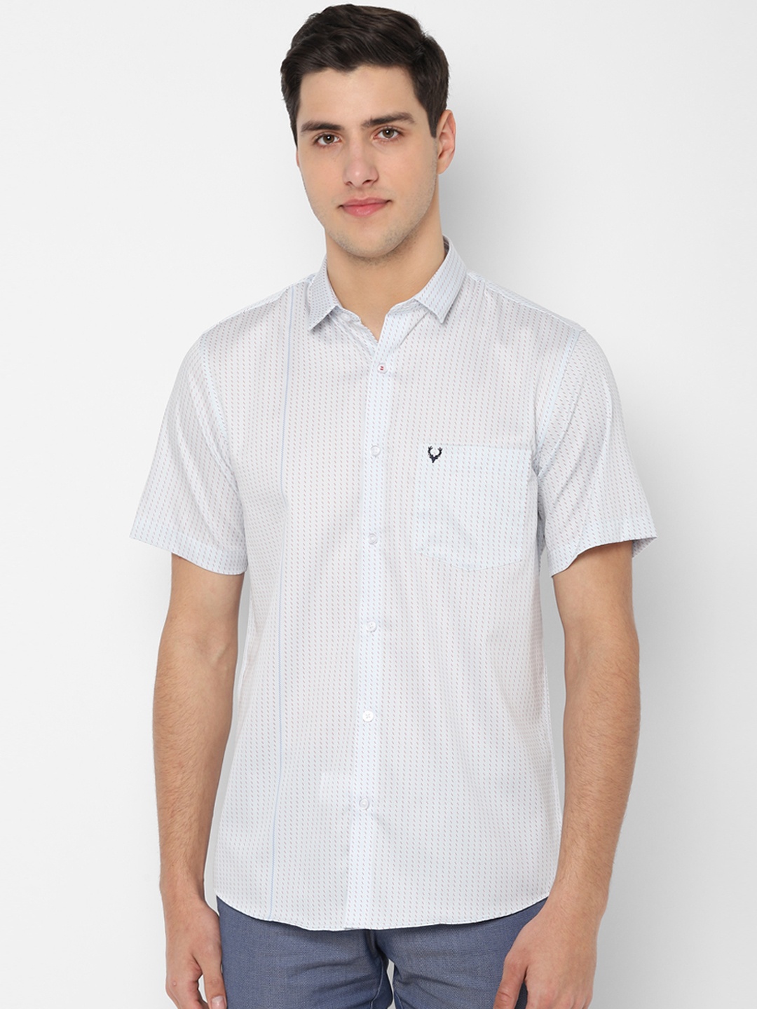 

Allen Solly Men Blue Slim Fit Printed Casual Shirt