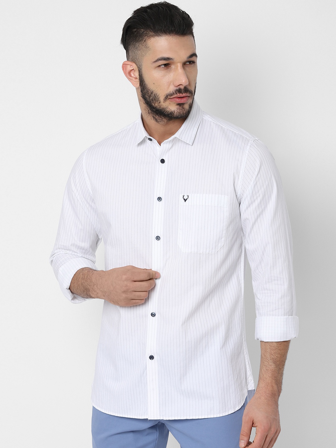 

Allen Solly Men White Slim Fit Printed Casual Shirt