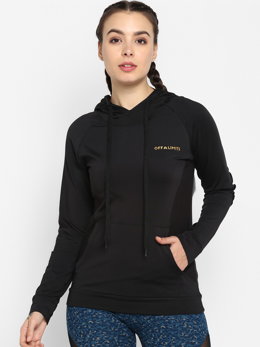 

OFF LIMITS Women Black Solid Sporty Jacket