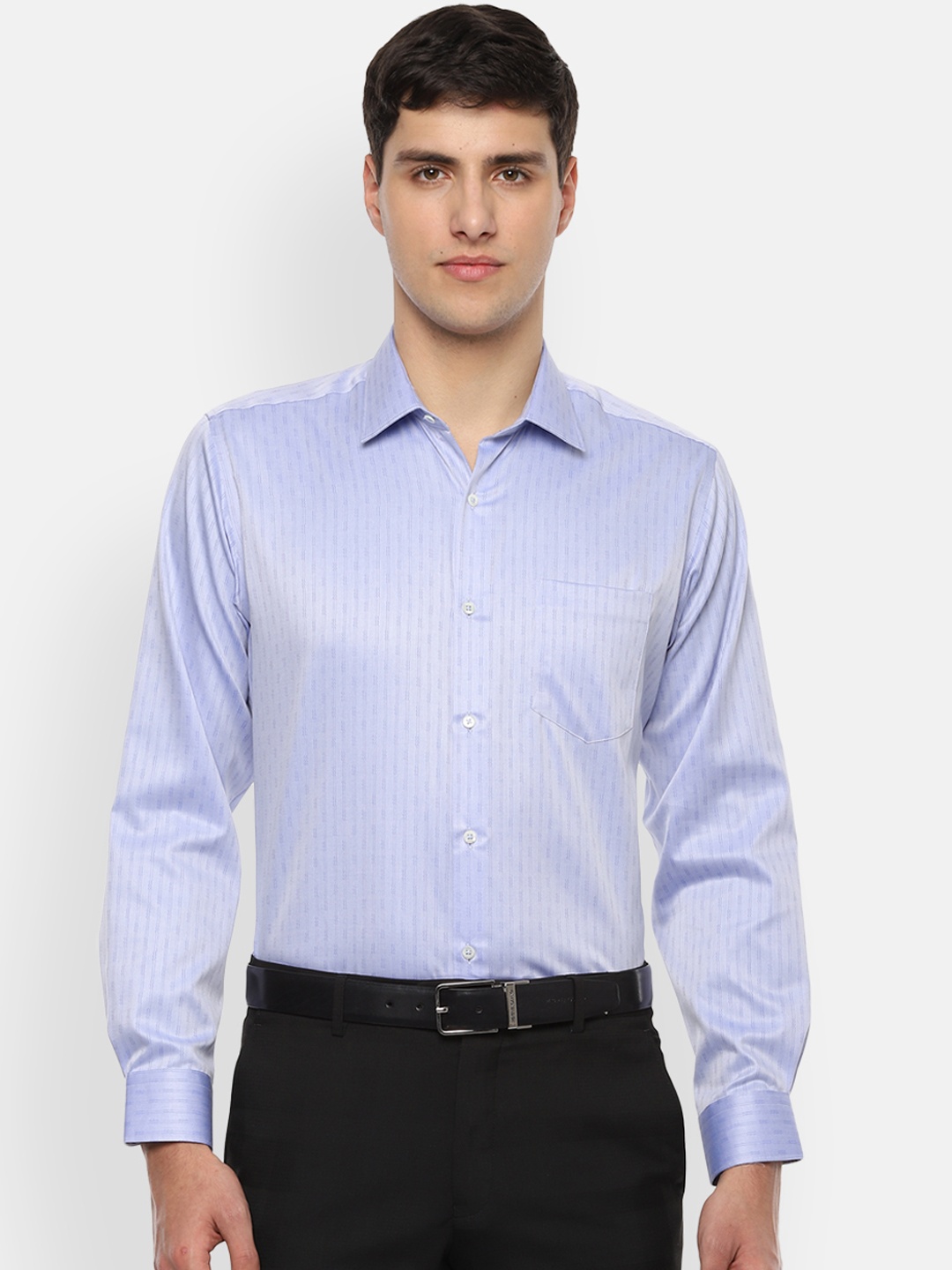 

Van Heusen Men Blue Regular Fit Striped Formal Shirt