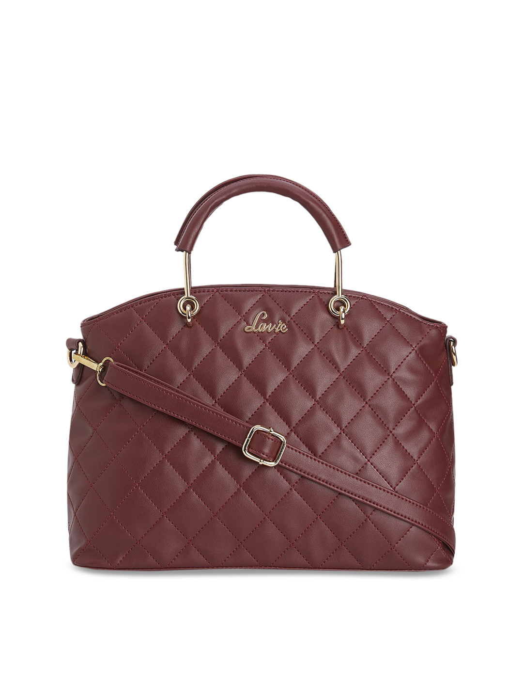 

Lavie Maroon Textured Handheld Bag